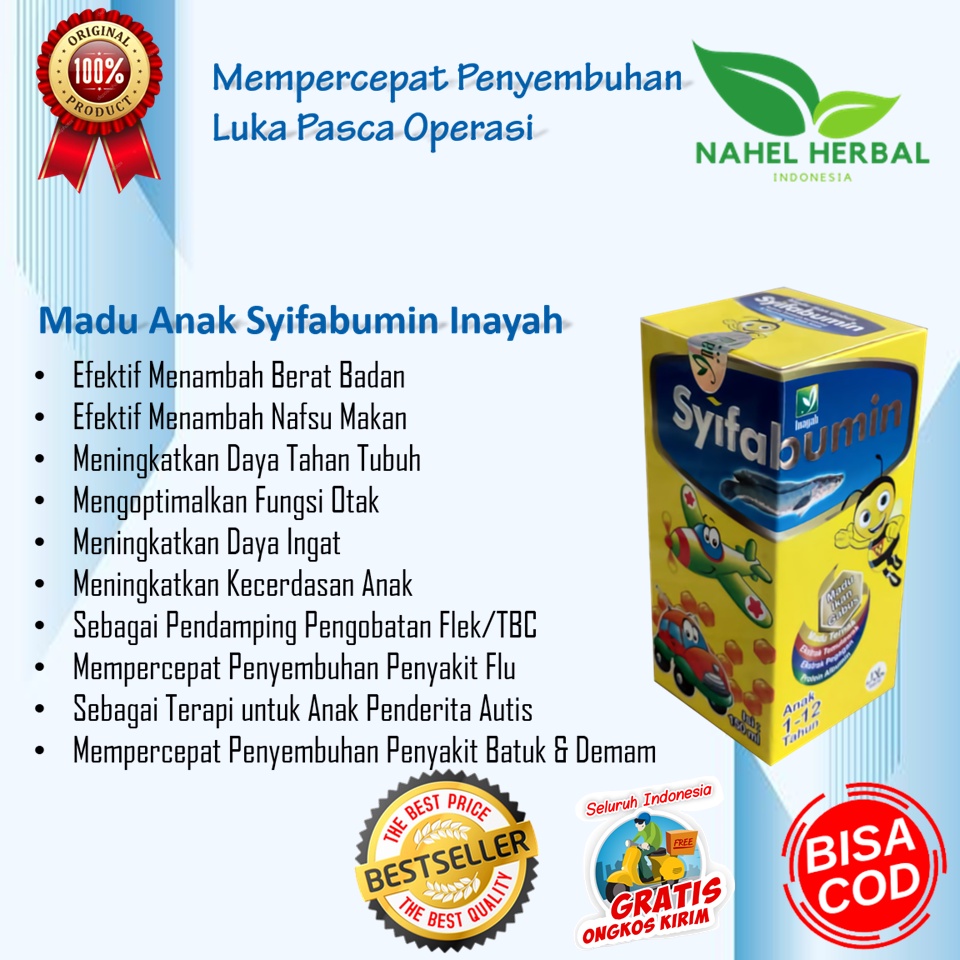 Madu Penggemuk Anak Syifabumin Original Bpom - Vitamin Nafsu Makan Anak Dan Pipi Tembem - Gemuk Bada