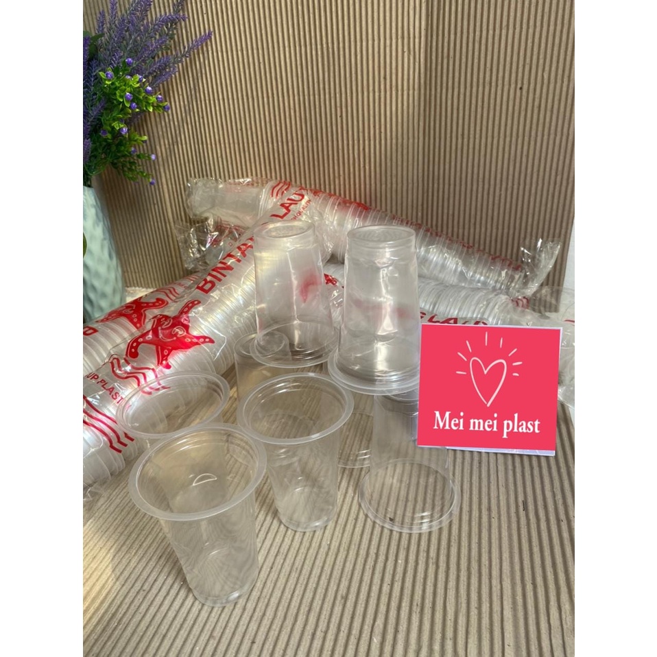 GELAS KOPI/GELAS PLASTIK KECIL BENING BINTANG LAUT 220ML GELAS KOPI SUSU TEH SISRI ISI 50 PCS TERMUR