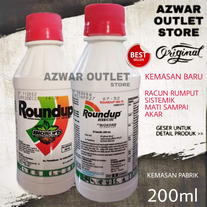 RACUN RUMPUT DAN TANAMAN LIAR (200ml) | HERBISIDA SISTEMIK Roundup 486SL isopropilamina glifosat
