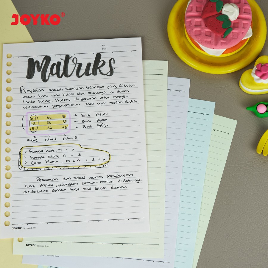 

JOYKO LOOSE LEAF A5 B5 COLOUR / ISI KERTAS BINDER WARNA WARNI A5 B5 JOYKO BERKUALITAS