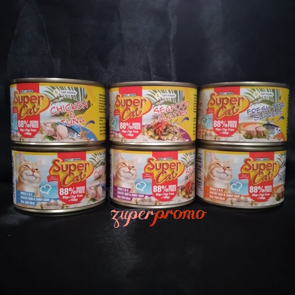 Super Cat Can Adult 160gr / Makanan Basah Kucing Dewasa / Super Cat Kaleng