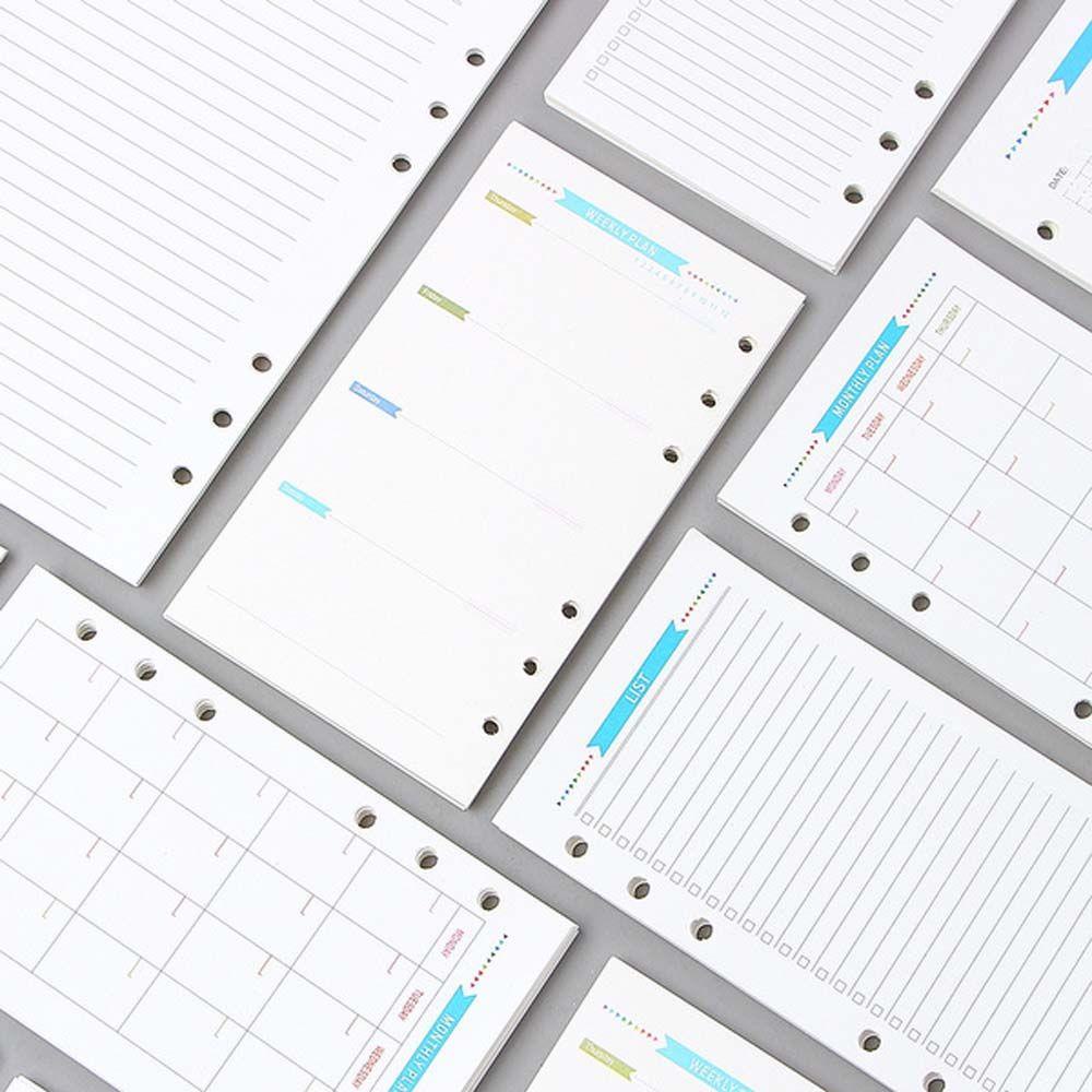 [Elegan] Daun Longgar Notebook Grid 6lubang Kantor Sekolah Perlengkapan Mingguan Spiral To Do List Diary Notepad