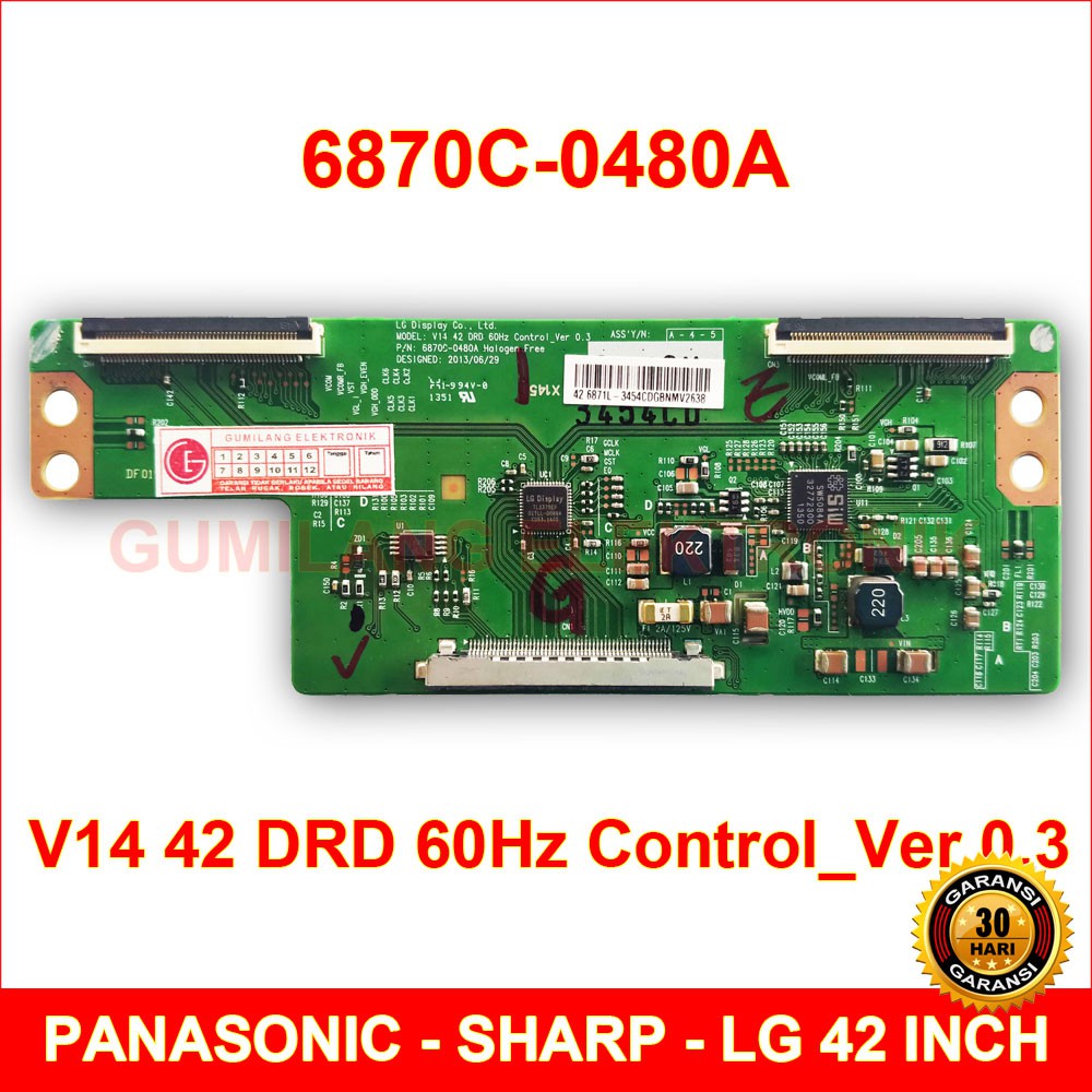 T-con LG 42 inch - 6870C-0480A - Tcon Logic Board Tv Lcd Led - V14 42 DRD 60Hz Control Ver 0.3