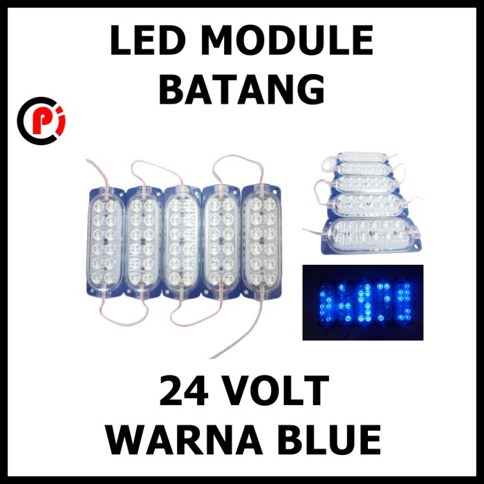 LED Module Batang 24 Volt 24V Mode Running 12 LED Warna Biru Blue