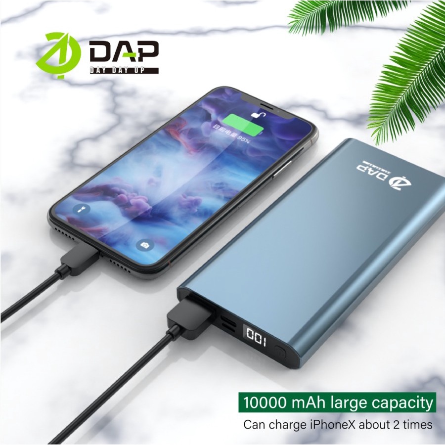 Powerbank Digital Indicator DAP D-M10 Powerbank 10000mAh 2.4A