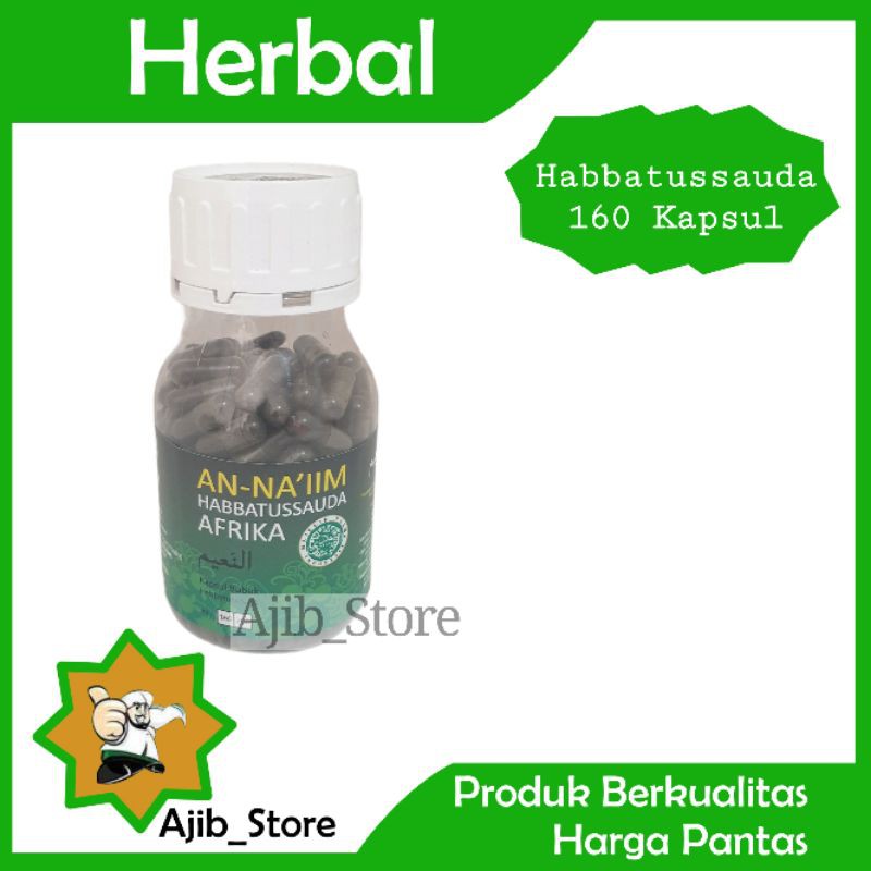 

(HERBAL KOLESTEROL) AN-NA'IIM HUBBATUSSAUDA AFRIKA ISI 160 KAPSUL Kapsul Bubuk Jinten naim naiim