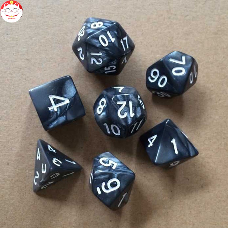 7 Pcs / Set Dadu Polihedral Warna-Warni Dengan Angka Untuk Bermain Peran