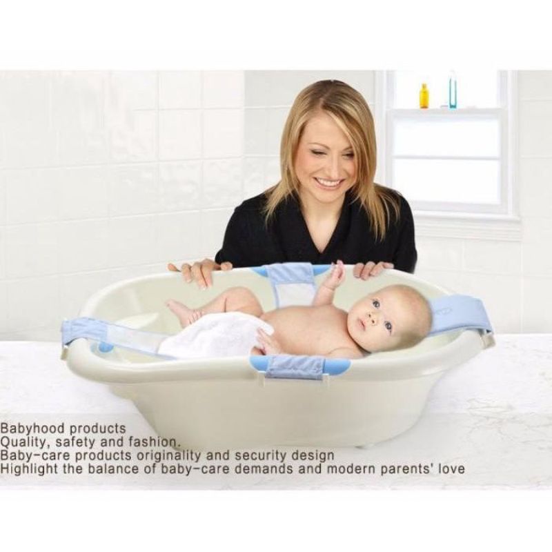 Jaring pengaman untuk bantu memandikan bayi baru lahir agar tidak terjatuh - baby bath helper -Bak Mandi Jaring Bayi Baru Lahir dengan posisi Tempat Tidur Mandi Bayi agar aman tidak tenggelam dan tidak terpeleset