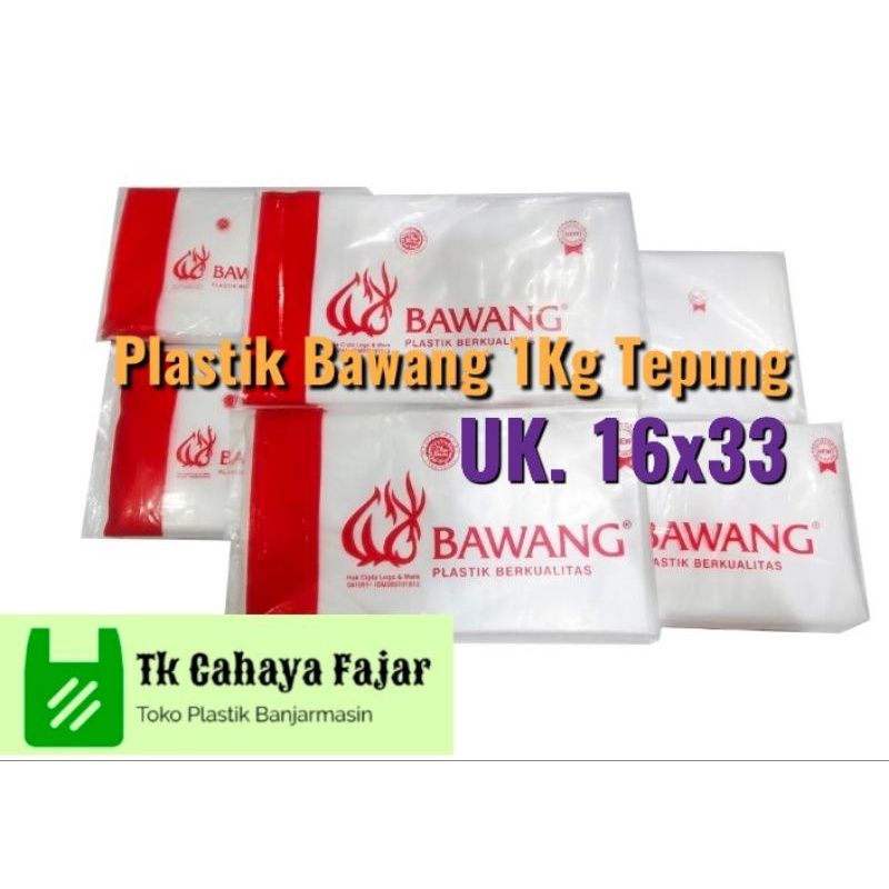 Plastik 1Kg Tepung 16x33 Merk Bawang
