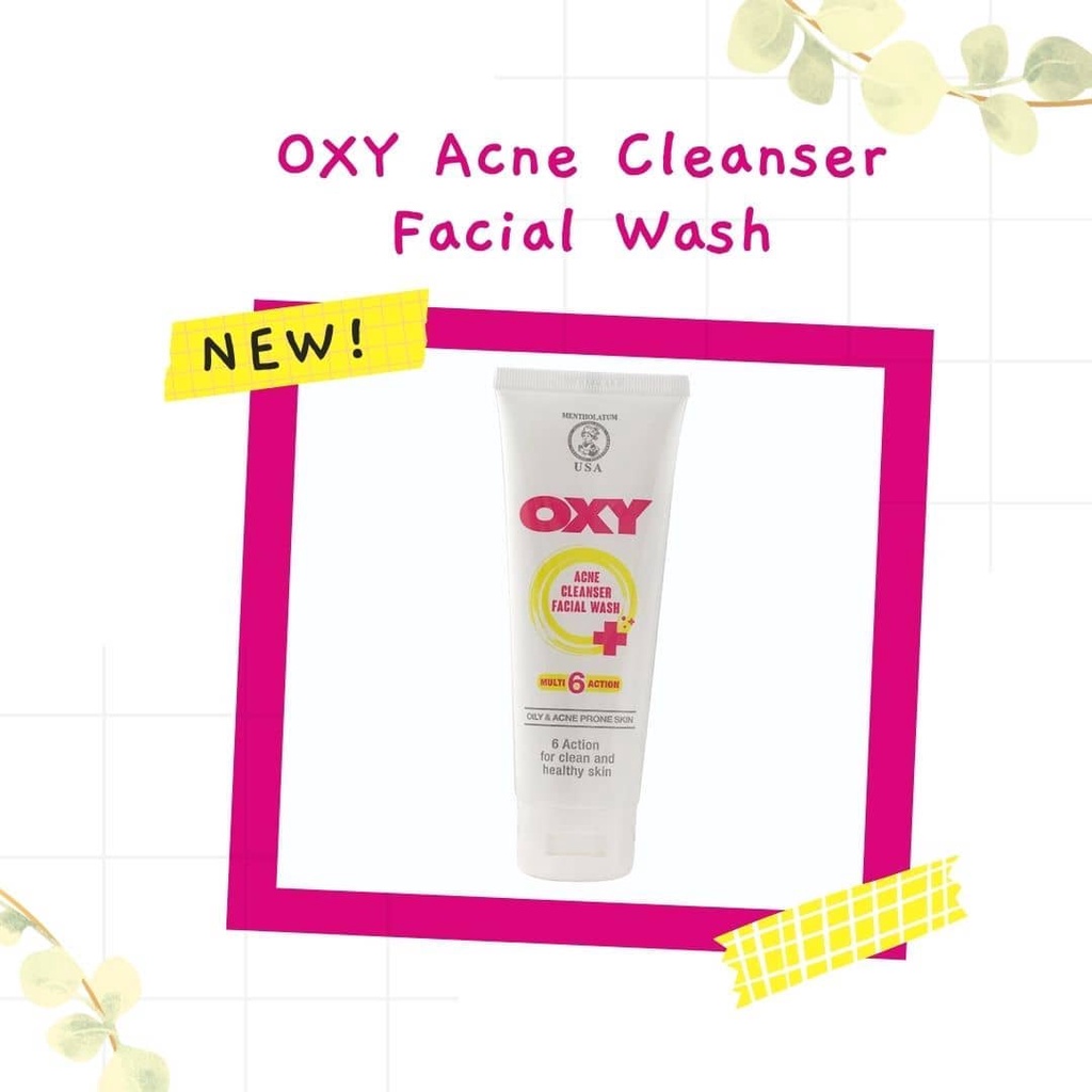 OXY ACNE CLEANSER FACIAL WASH MULTI 6 ACTION OILY &amp; ACNE PRONE SKIN 50GR