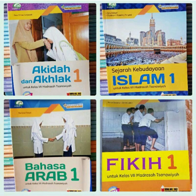 Aqila MI kelas VII/1 Fikih, Bahasa Arab, Aqidah Akhlak,Sejarah kebudayaan islam revisi Tiga serangka