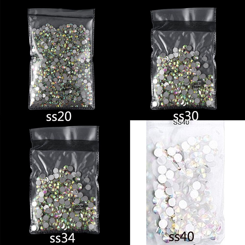 Suyou Manik-Manik Kristal Berlian Imitasi Ab Flatback 3d Dekorasi Nail Art / Manicure Diy