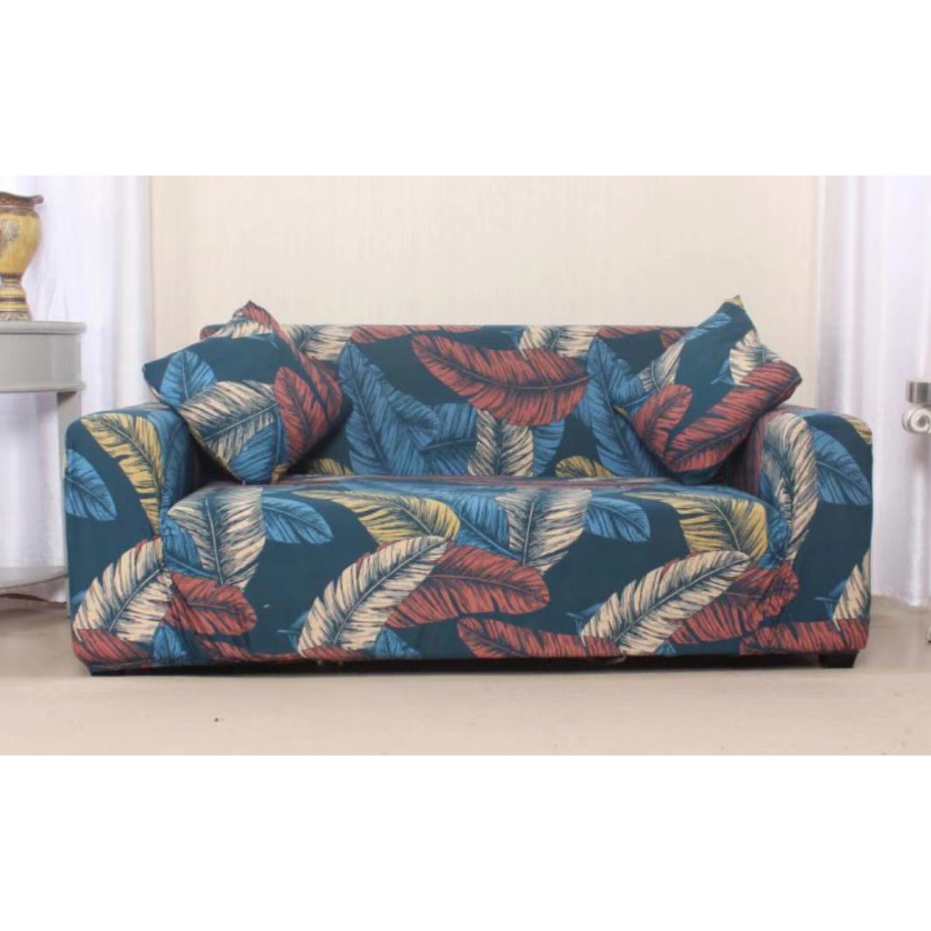 Cover Sofa Motif 8 / Cover Sofa Motif Daun Hijau / Sarung Sofa Motif Daun / Cover Sofa Motif