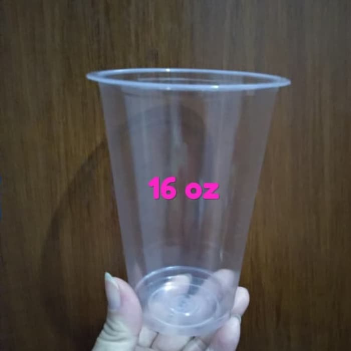 Gelas Plastik PP Cup 16 oz Tebal / U CUP / OVAL 16 OZ TEBAL/ GELS BOBA - Putih