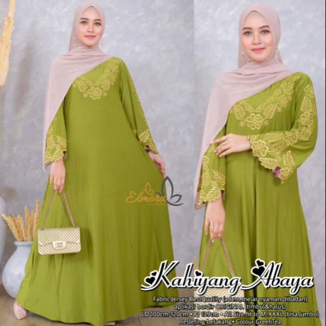Gamis Kahiyang Abaya By Elmora Gamis Bahan Jersey