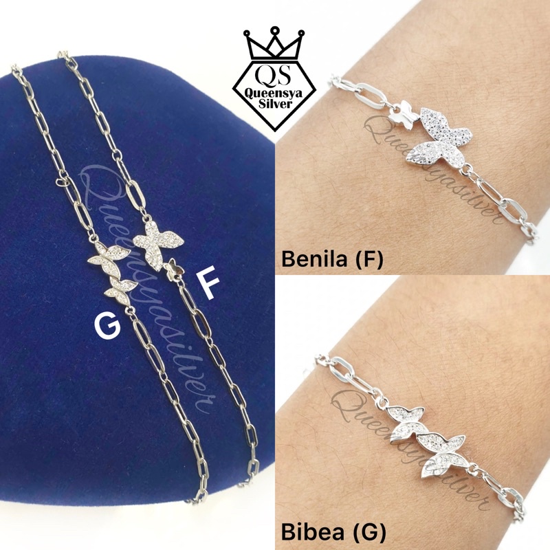 Gelang Tangan Perak Silver Korea Asli 925 Lapis Emas Putih || Ringan Fashion Rantai Extension || Queensya Silver