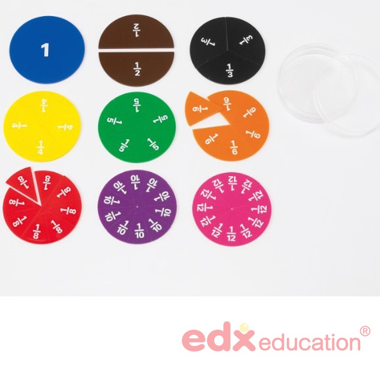 Alat peraga matematika Edx Education Printed Fraction Circles