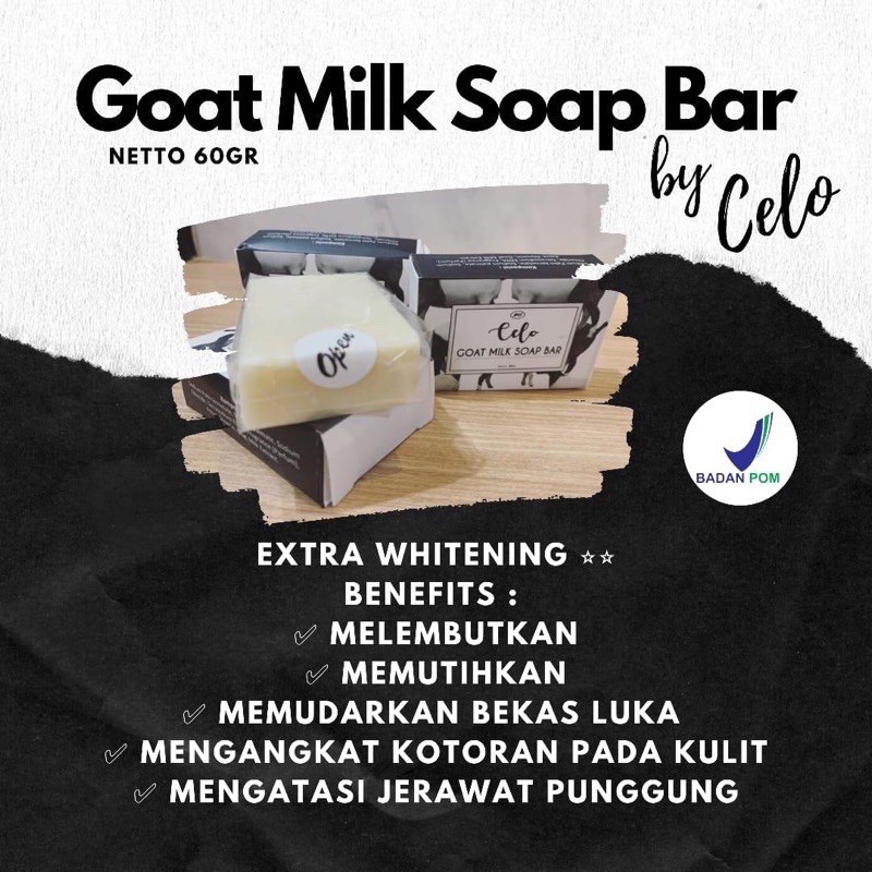 (Diskon 15 RIBU ! ) Celo Goat Milk Soap Bar