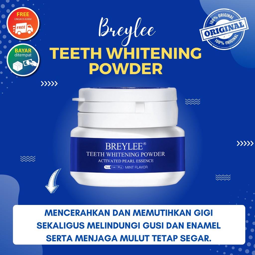 BREYLEE Teeth Whitening Powder odol Pemutih Gigi Dan  Pembersih  Karang Gigi Viral 100% Ampuh Berkua