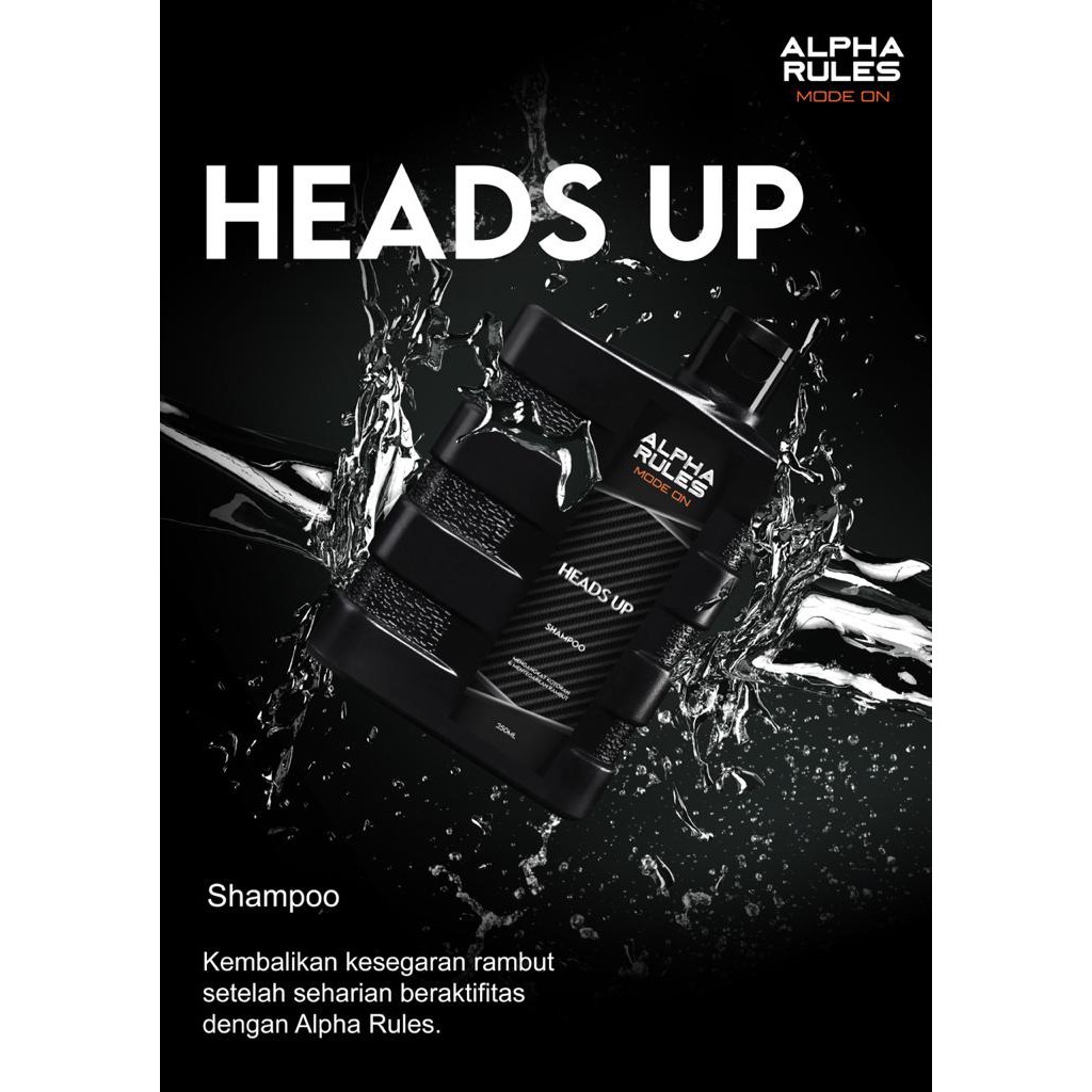 Alpha Rules Heads Up 250 ml Shampoo Male Cleaner Alpharules