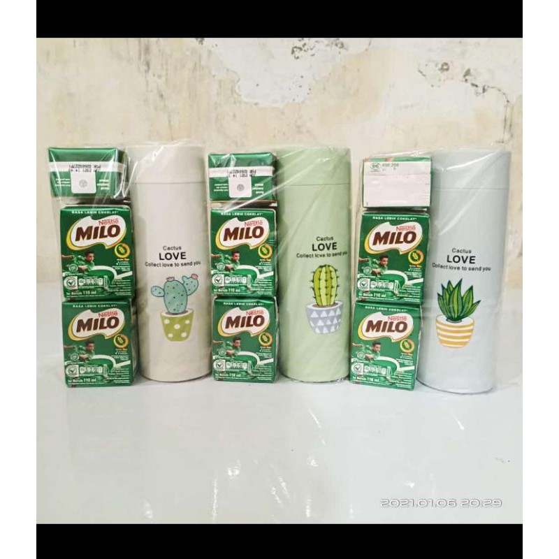 

paket susu uht Milo 5kotak + free termos 500ml