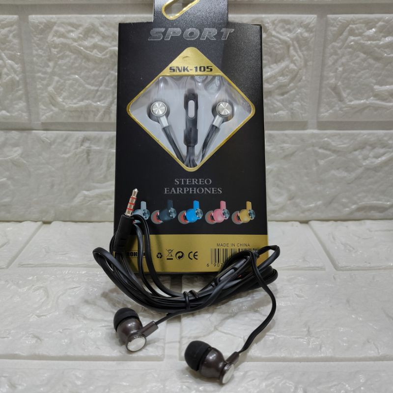 Handsfree / earphone / headset / hf good music snk-105 suara stereo bass