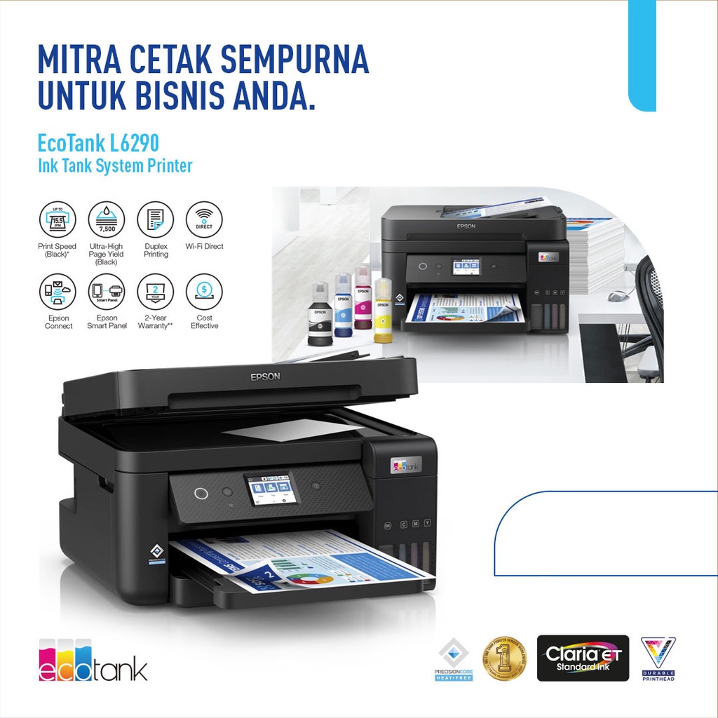 MDN Printer Epson L6290 L 6290  L-6290 Pengganti L6190 L 6190 Duplex All in One F4 ADF WIFI WIFI DIRECT