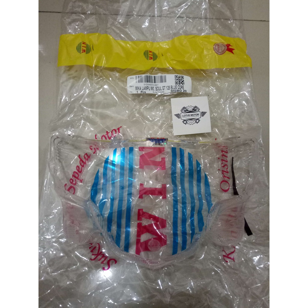 KACA MIKA LAMPU DEPAN *MIO SOUL GT 125 BLUE CORE* WIN , KUALITAS ORI