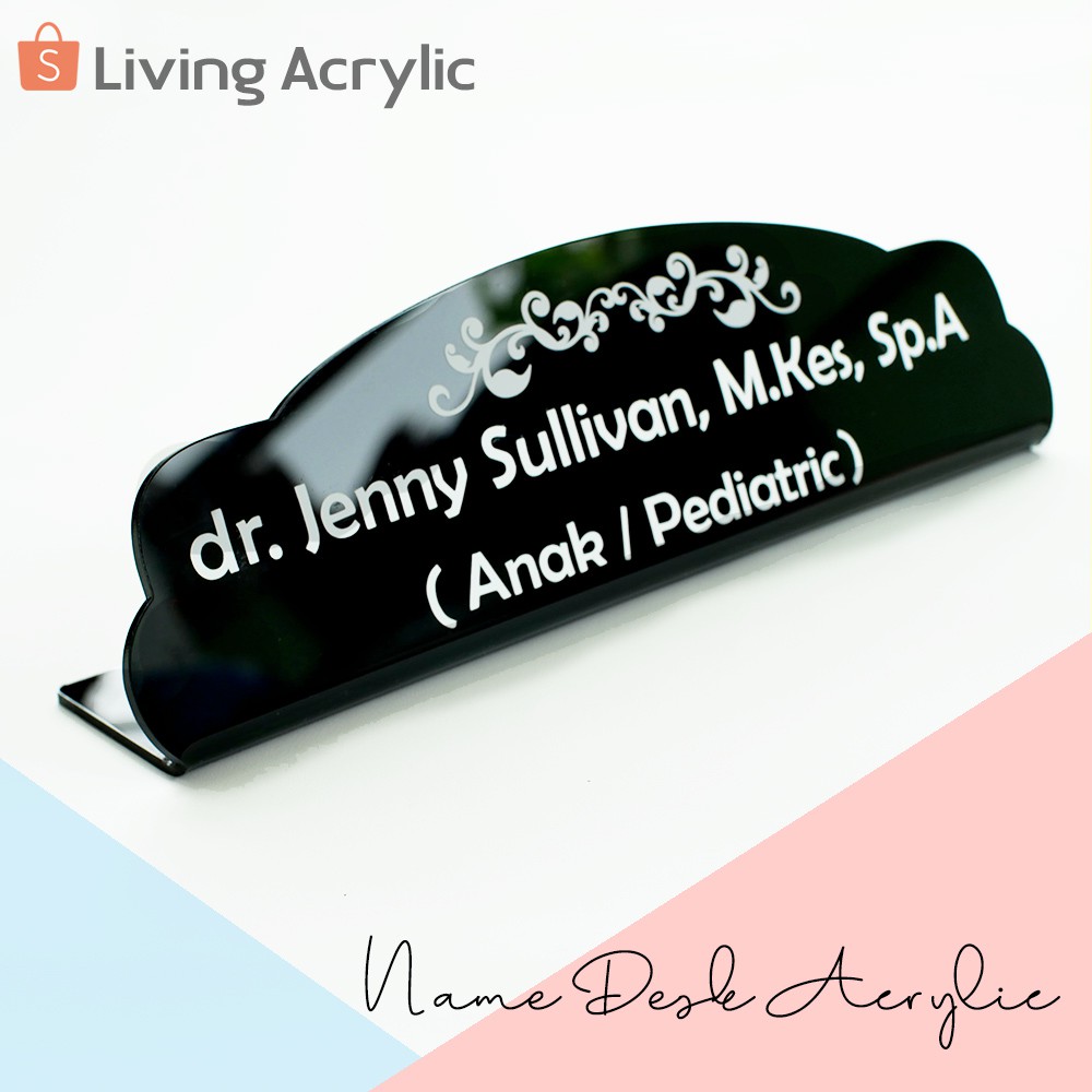 Jual Papan Nama Meja Kerja Akrilik Name Desk Minimalis Acrylic | Shopee