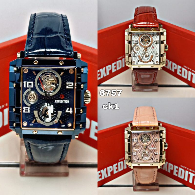 Jam tangan wanita kulit Expedition E6757B 6757 ORIGINAL BERGARANSI RESMI
