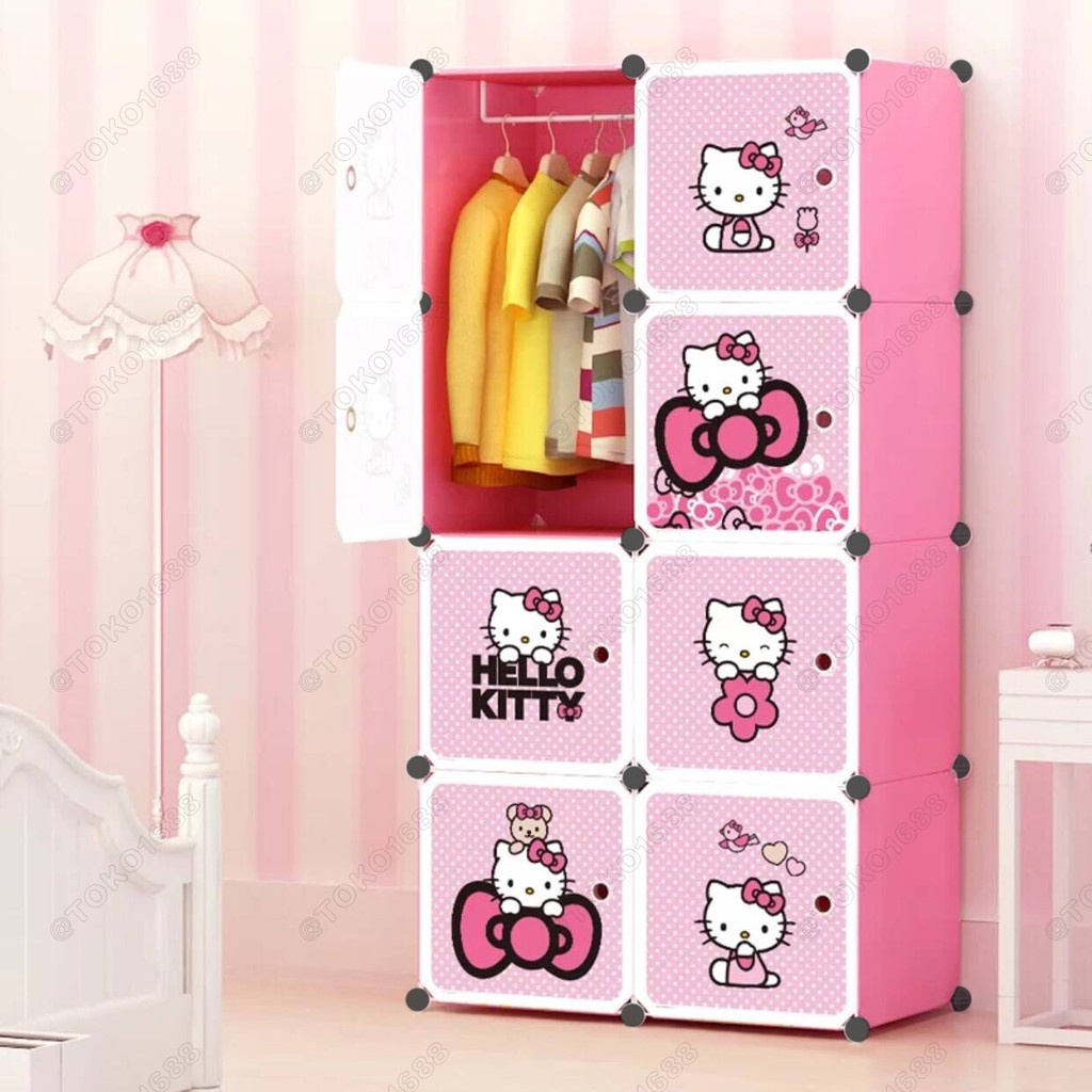  Lemari  Plastik 4  Susun Karakter Hello  Kitty  LEMARIWEUH