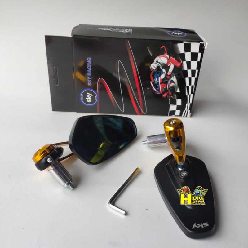 Spion Sepion Jalu Oval Bar End Mirror Motor Kaca Datar Biru Cnc Universal Nmax, Aerox, Pcx, Adv, Vario 125, Vario 150, Scoopy, Klx, Crf, Beat, Vixion, Satria fu Dll-6