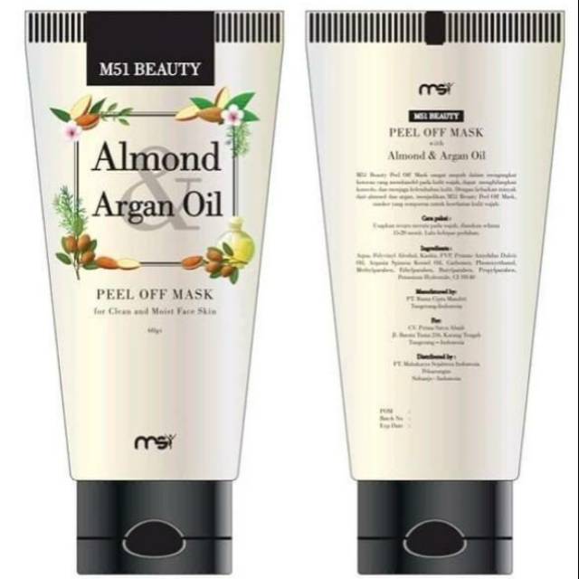 1 Paket MSI MASKER ALMOND ARGAN OIL + Pin