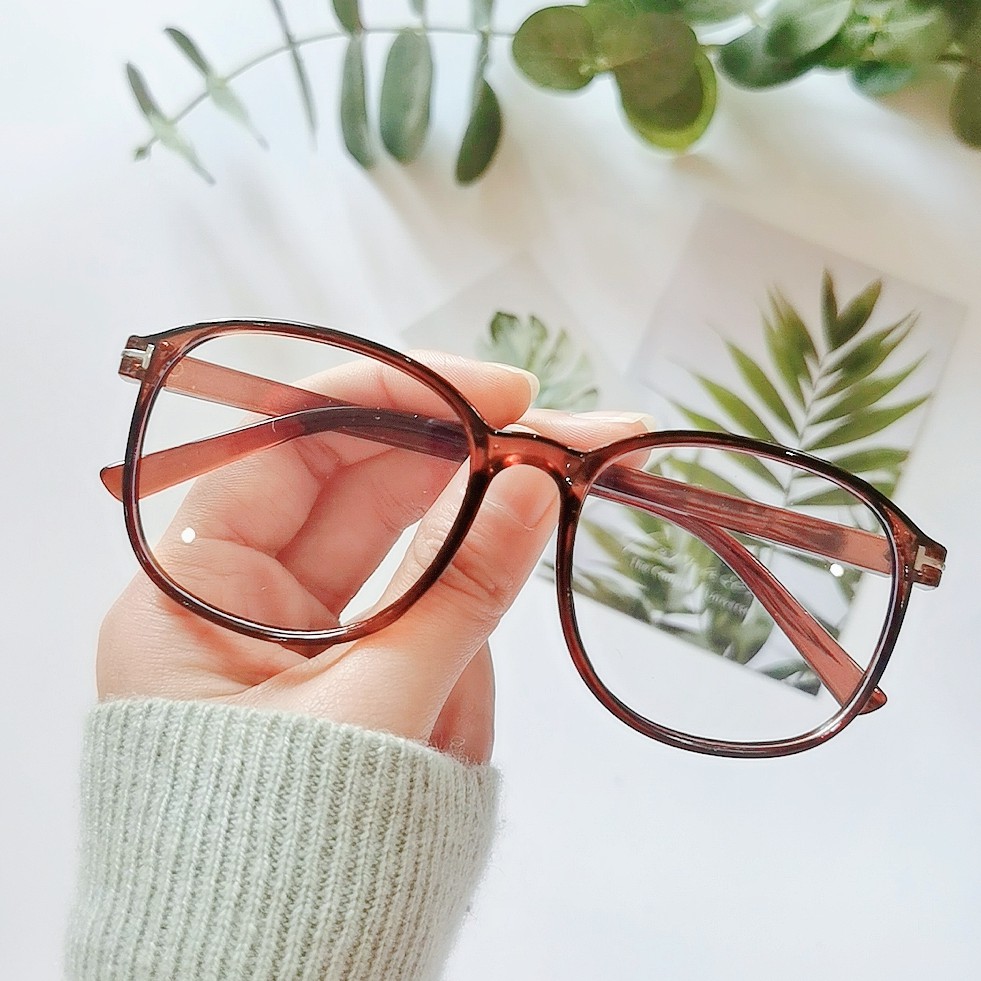 Kaca Mata Versi Korea yang trendi dari kacamata bingkai siswa laki-laki, anti-radiasi retro liar anti cahaya biru muda wanita