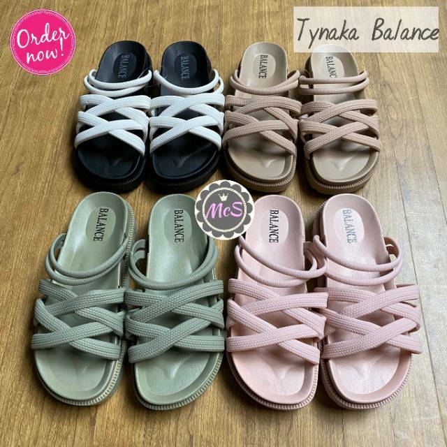 TYNAKA Sandal jelly  tali  sepatu  merk Balance Shopee 