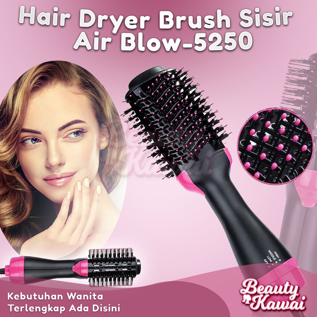 Sisir Hair Dryer Brush Styler One Step Hot Air Blow-5250