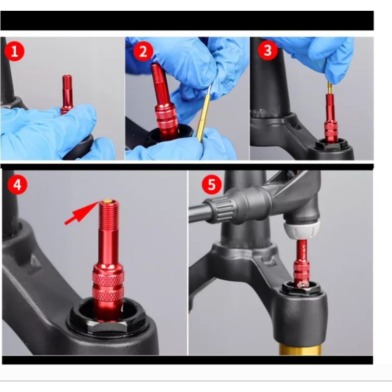 Adaptor Pentil Fork Depan Sepeda American Valve Extender Pentil Pompa Fork Air Angin