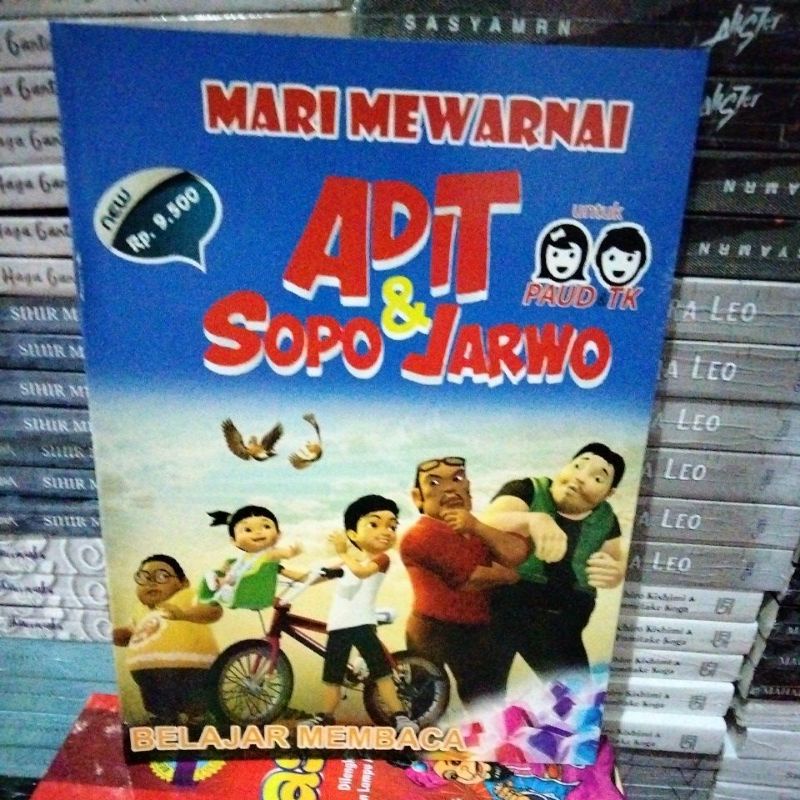 Buku mewarnai Adit & sopo Jarwo A4 untuk anak TK Paud edukasi