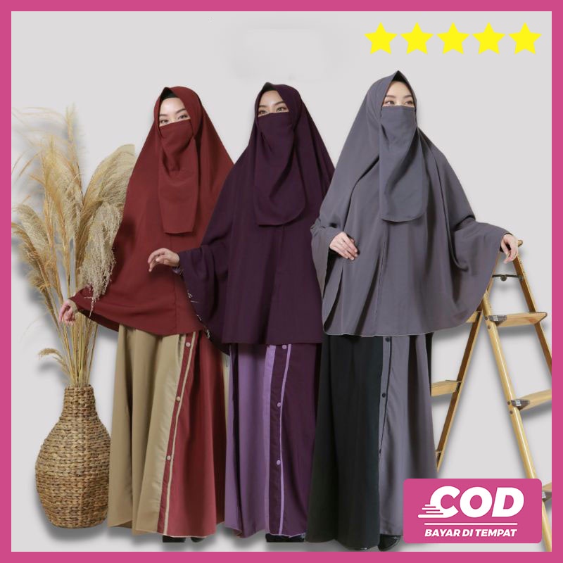 BAJU SETELAN GAMIS WANITA SET MUSLIMAH CADAR SYARI BUSUI MG037