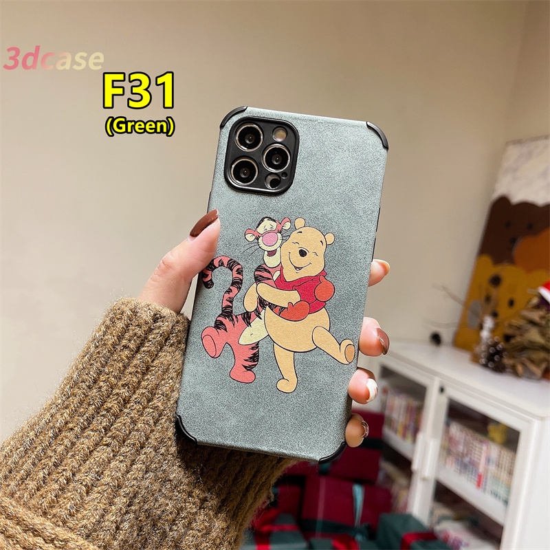 Xiaomi Redmi POCO C3 X3 NFC X3 PRO M3 Redmi 9C NFC 9T 9 PRO Power 10X POCO M2 PRO Redmi Note 9 8 10 10S 9 PRO MAX 9S A9 A5 A53 2020 A7 A15 A54 Cartoon Cute Winnie the Pooh Lamb Skin Leather Case