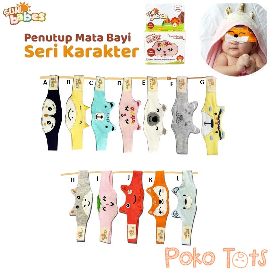 Sunbabes Baby Eye Mask Karakter Kacamata Jemur Bayi Karakter Penutup Mata Bayi Sun Babes