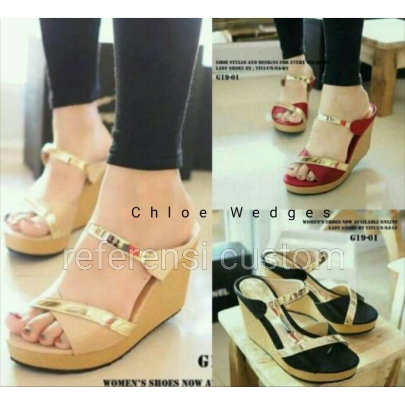 Sandal Wedges Selop Wanita Size 42 Wedges Size Besar Wedges Big Size Ukuran 41 42 43 44 45 46
