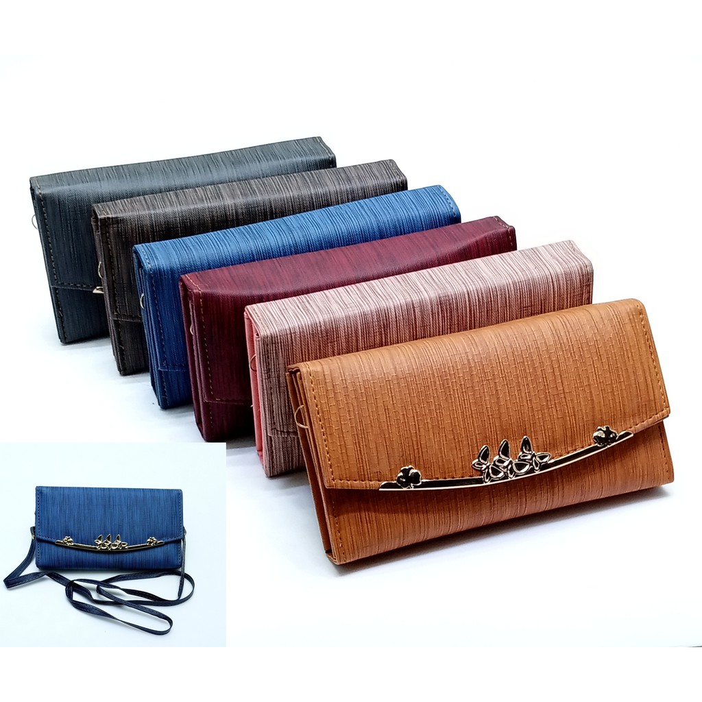 Dompet Panjang Cantik Untuk Wanita Motif Serat Kayu