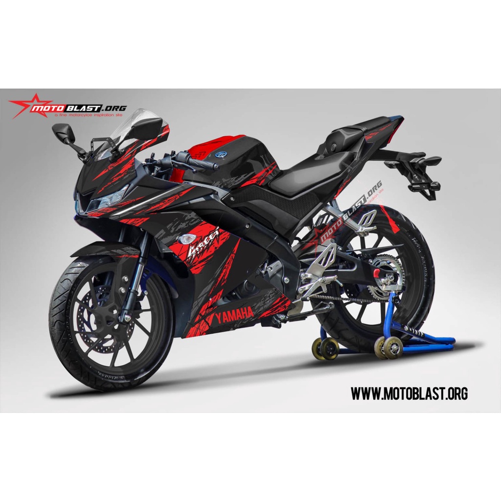 Decal Sticker Motor Motoblast - Yamaha R15 V3 Livery Black Street-Full Body