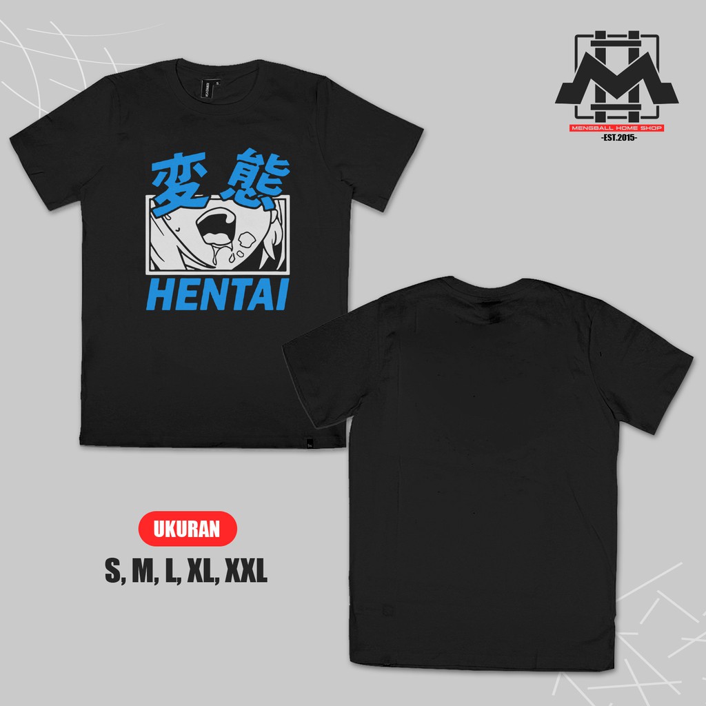 Kaos Anime HENTAI UHH blue kaos outdoor / Kaos Distro Pria Wanita / Kaos Karakter Jepang