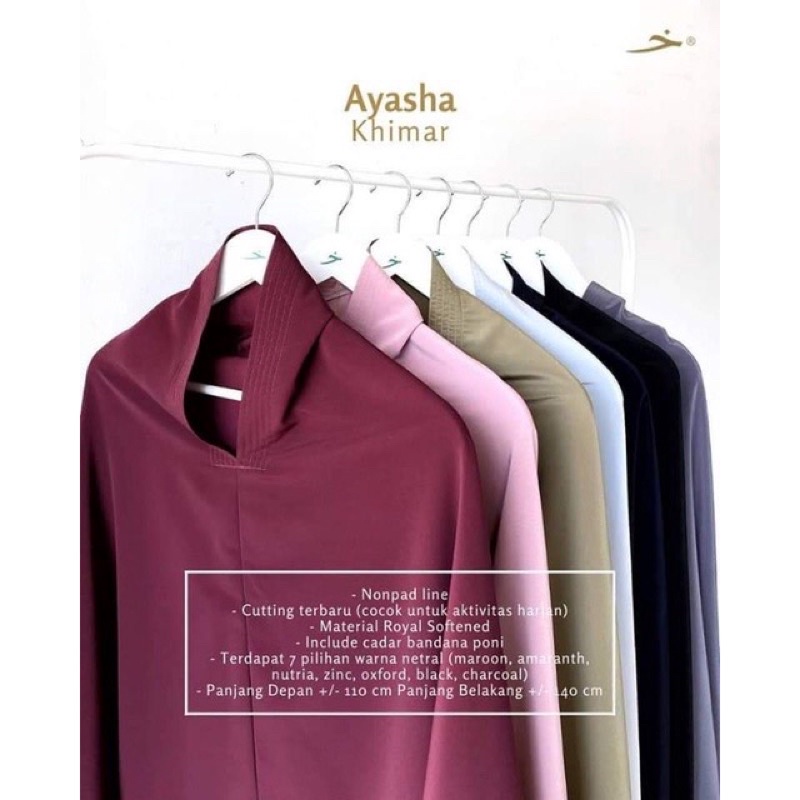 Ayasha Khimar ori Khadijah Indonesia