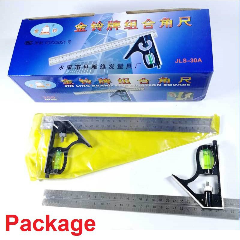 

Penggaris Siku L Waterpass Kombinasi / Alat Penggaris Tukang Kayu Bangunan Stainless tebal 2mm
