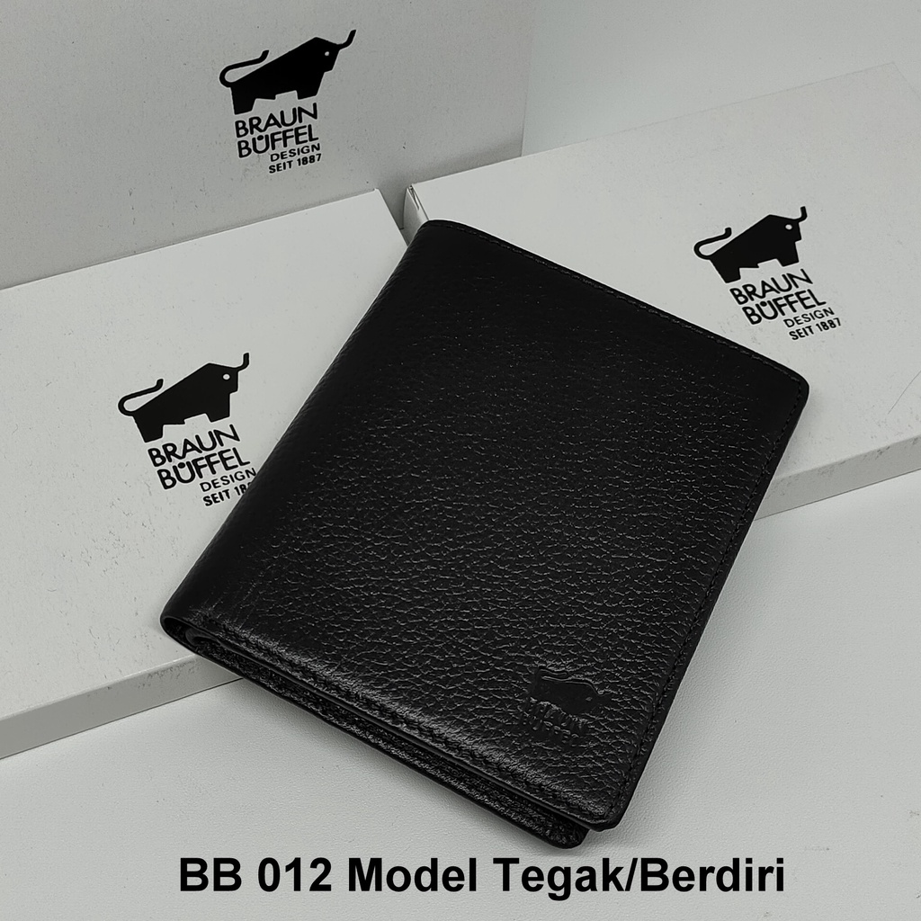 DOMPET PRIA KULIT IMPORT BRAUN BUFFEL BB 012 MODEL TEGAK BERDIRI