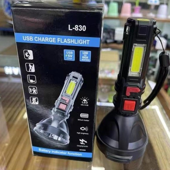 Barangunik2021- Lampu Senter COB USB Charging Flashlight L-830 / Senter Cas Terang