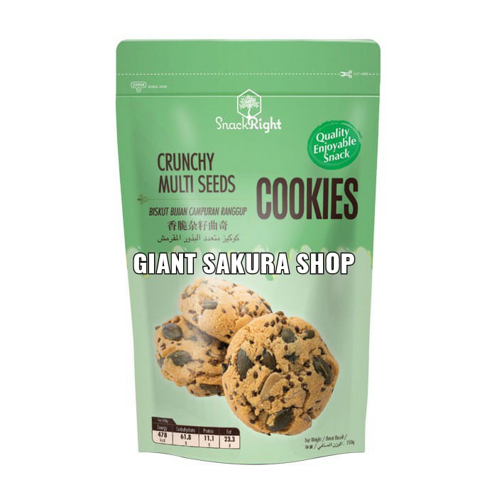 

SnackRight Crunchy Multi Seeds Cookies / biskuit impor / biskuit malaysia / snack impor / biskuit